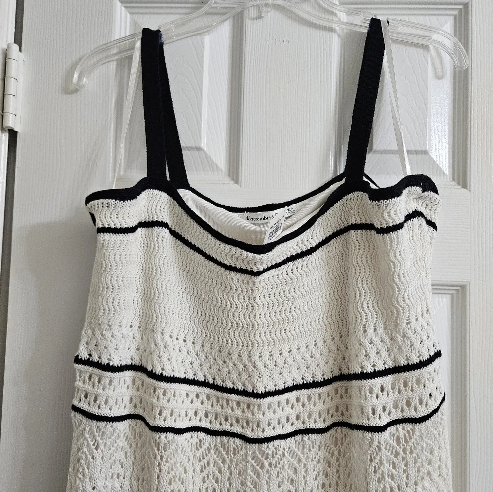 Abercrombie Black And White Crochet Maxi Dress